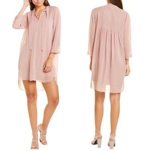Club Monaco Silk Tunic Pintuck Seersucker Relaxed Fit Shirt Shift Mini Dress NEW